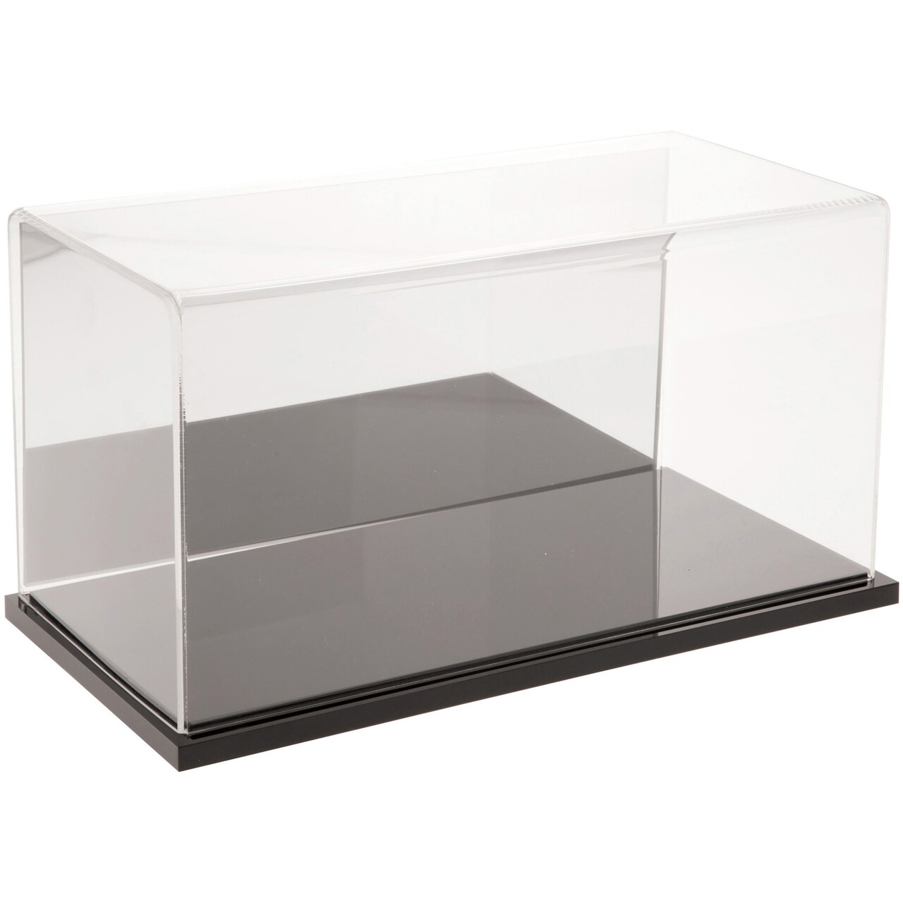 Plymor Clear Acrylic Display Case with Hardwood Base, 12" W x 6" D x 6" H